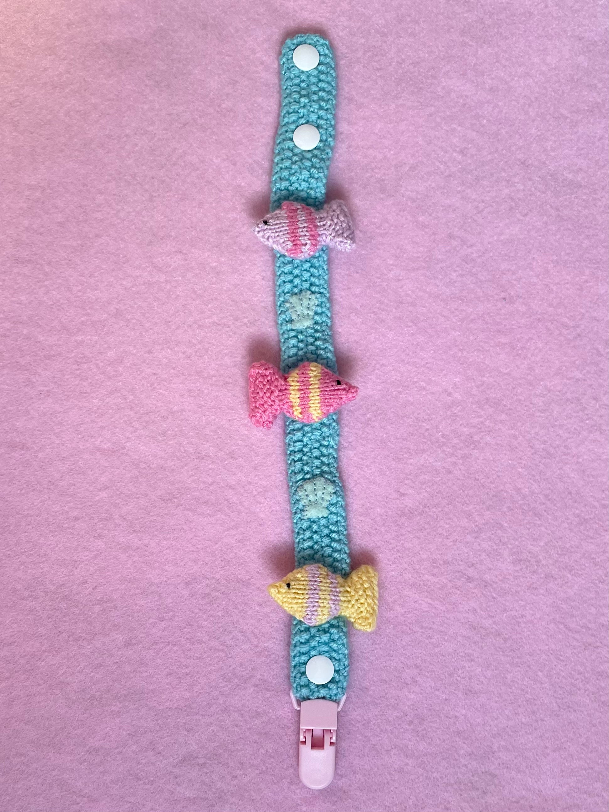 Fish adult pacifier clip