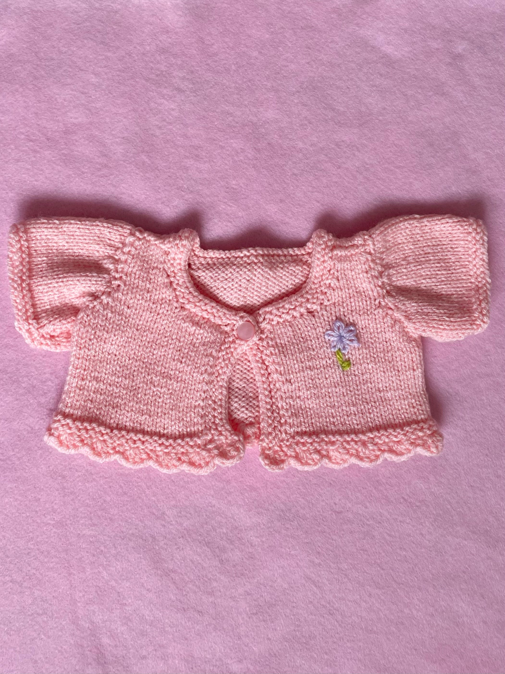 Pink springtime teddy cardigan