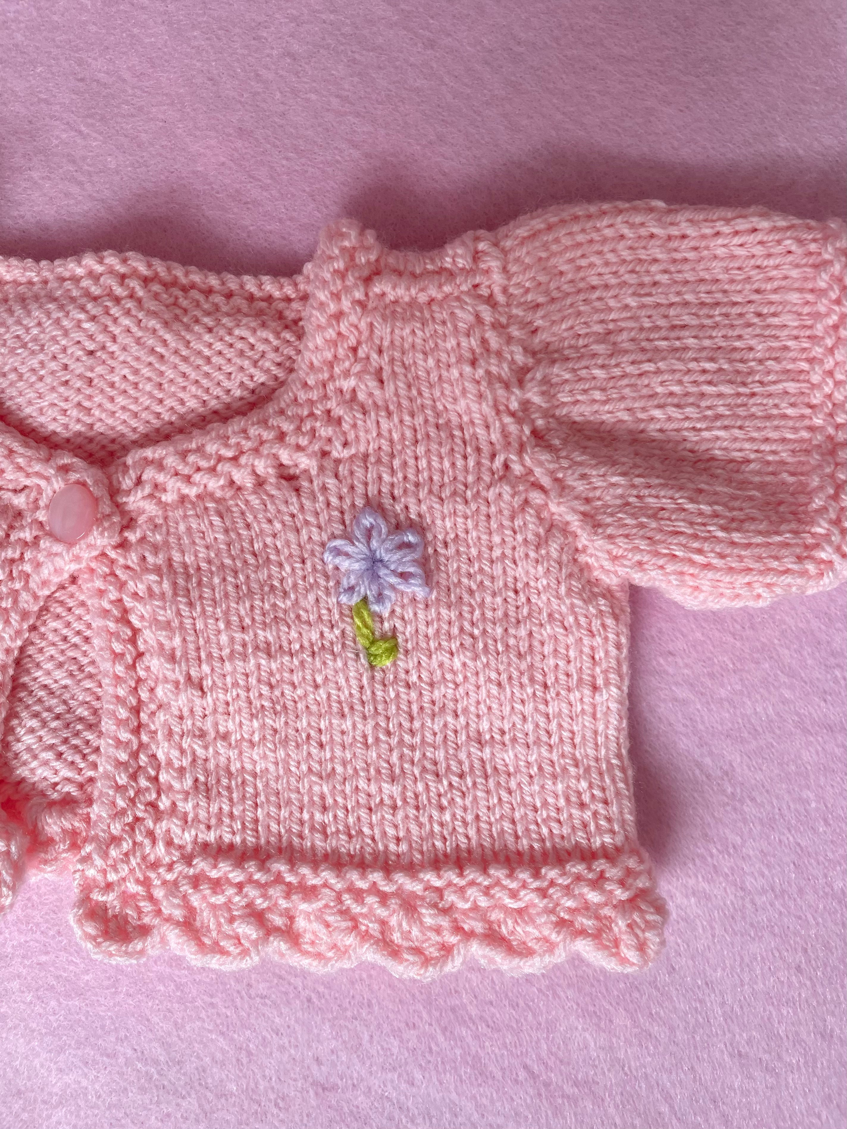 Pink springtime teddy cardigan