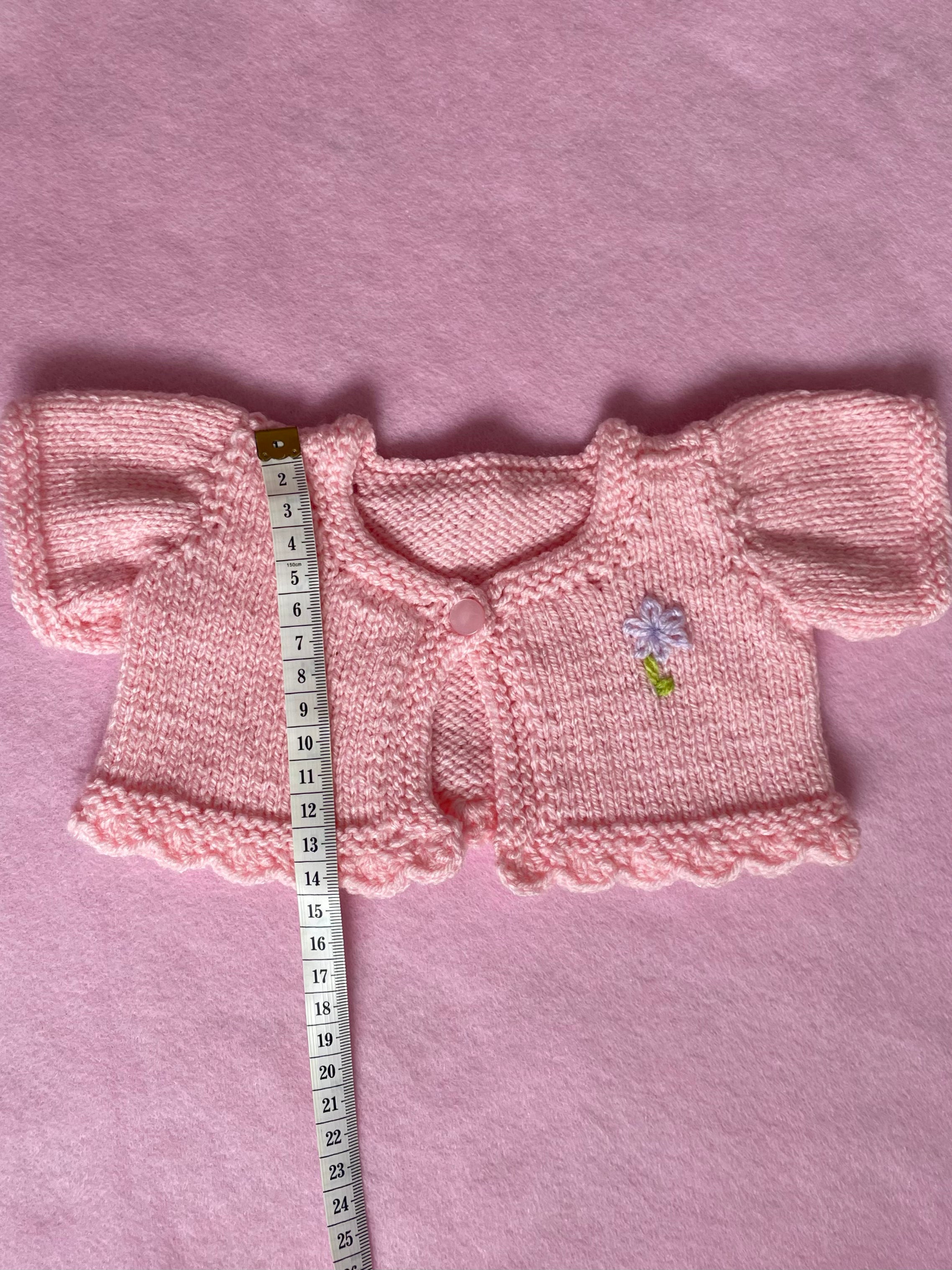 Pink springtime teddy cardigan