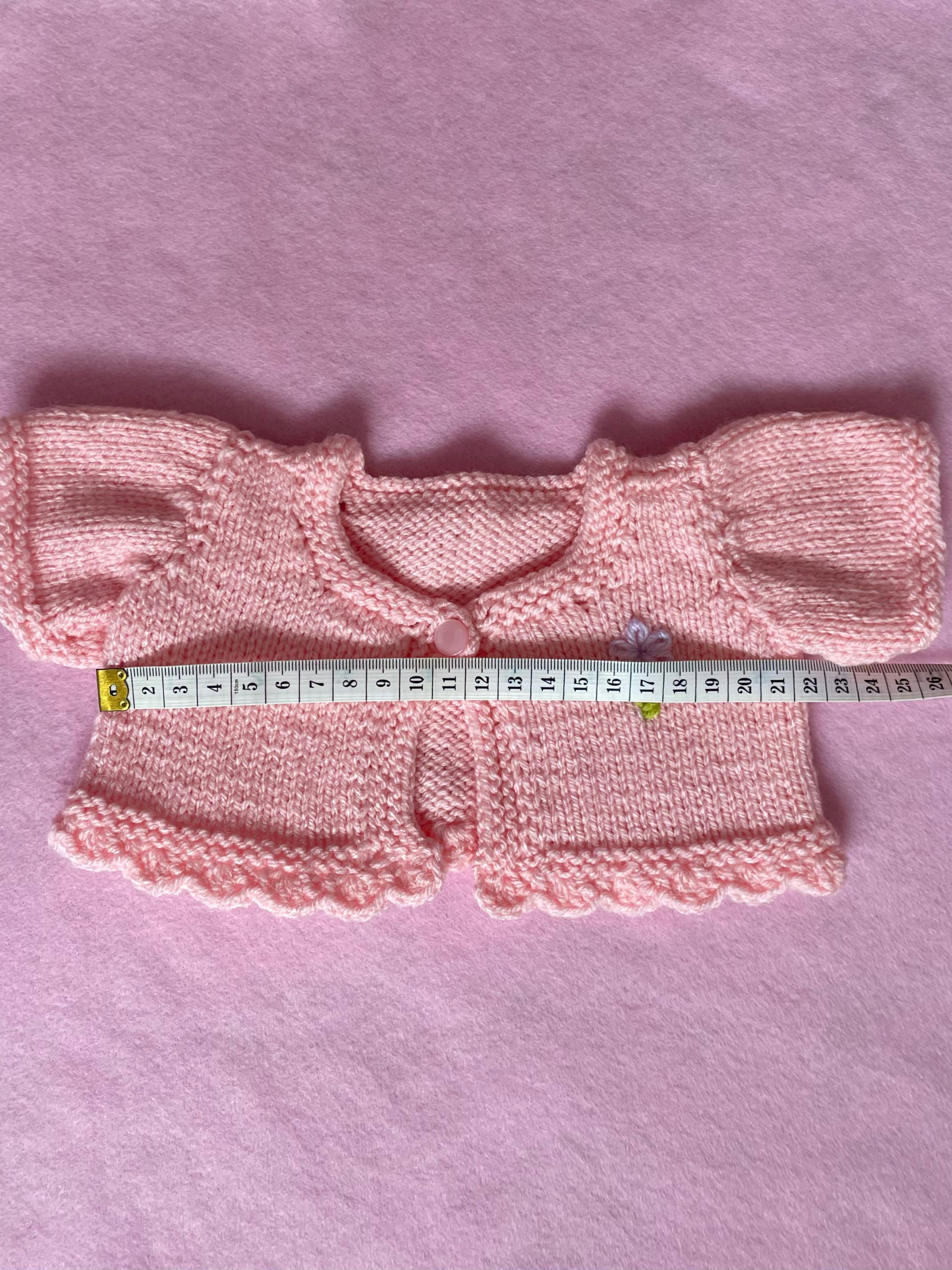 Pink springtime teddy cardigan