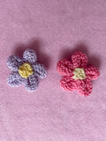 Flower pins (purple and pink)
